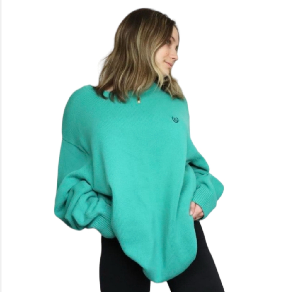 Chaps XXL Mens/Unisex Crew Neck Sweater Teal Green